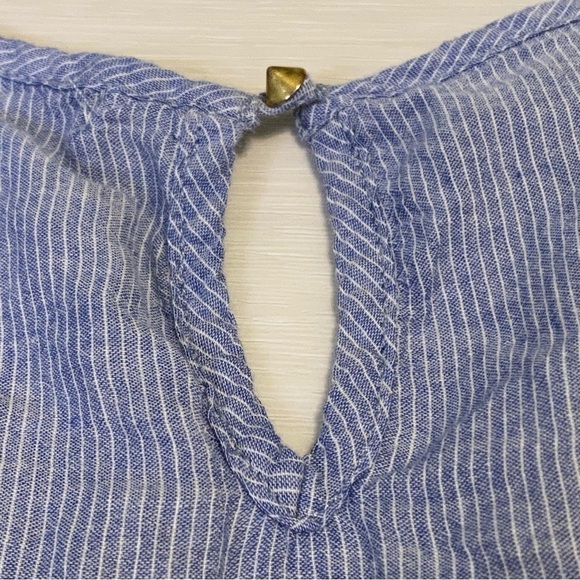 American Rag Striped Peplum Eyelet Tank, Blue-White, Size Medium - Picture 8 of 13